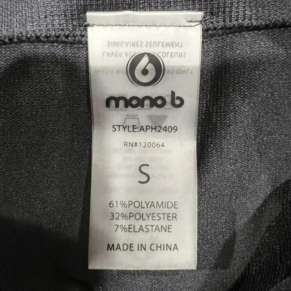 Mono B Size S Cropped Leggings Mind Over Matter Mineral Wash Seamless Perforated